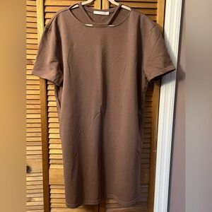 Brown Short Sleeve Dress